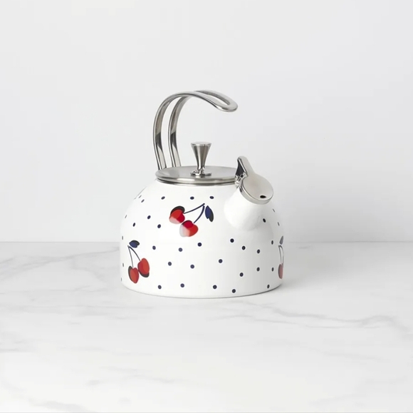 KATE SPADE New York Vintage Cherry Dot Tea Kettle, 3.70 LB NWT - Picture 4 of 8